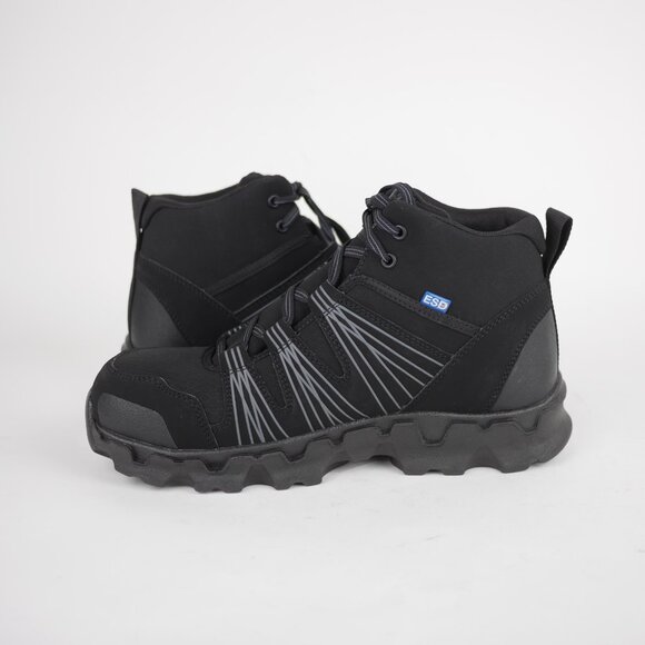 TIMBERLAND Pro Men's 8.5 Black leather anti fatigue composite toe ankle boots - Picture 7 of 13